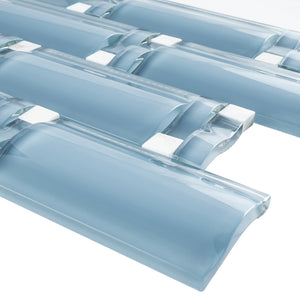 TBAMG-03 Blue 3D Over Size Glass Mosaic Tile