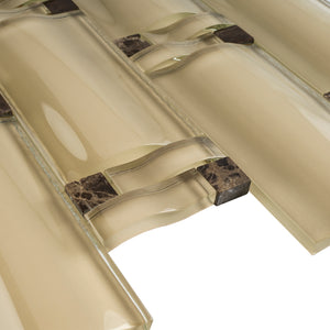 TBAMG-04 Beige Arched Over Size Glass Mosaic Tile