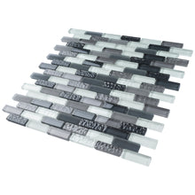 TBCDG-01 Small Random Brick Mix Gray Glass Mosaic Tile