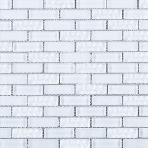 TBCDG-04 Small Random Brick White Glass Mosaic Tile