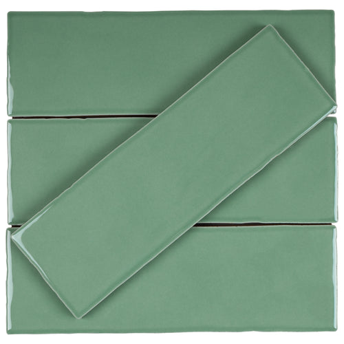 BO-GN-SW38 -BORGO 2.6x7.9 Green Polished Porcelain Subway Tile Wall Floor Tile