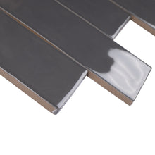 BO-GR-SW38- BORGO 2.6x7.9 Dark Gray Polished Porcelain Subway Tile Wall Floor Tile