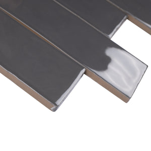 BO-GR-SW38- BORGO 2.6x7.9 Dark Gray Polished Porcelain Subway Tile Wall Floor Tile