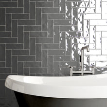 BO-GR-SW38- BORGO 2.6x7.9 Dark Gray Polished Porcelain Subway Tile Wall Floor Tile