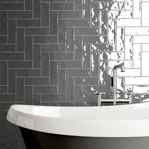 BO-GR-SW38- BORGO 2.6x7.9 Dark Gray Polished Porcelain Subway Tile Wall Floor Tile