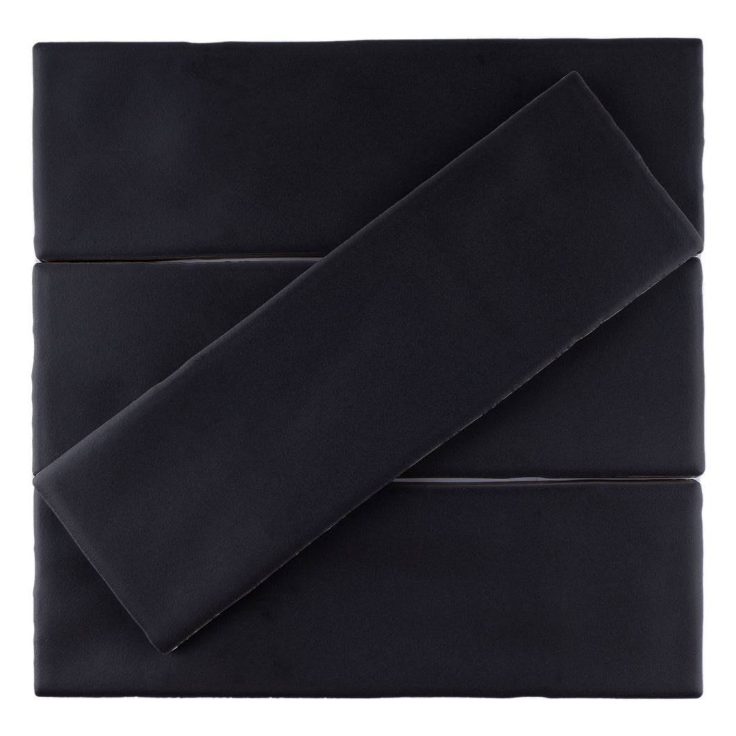 BO-NO-SW38M- BORGO 2.6x7.9 Black Matte Porcelain Subway Tile Wall FLoor Tile
