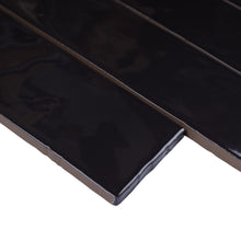 BO-NO-SW38- BORGO 2.6x7.9 Black Polished Porcelain Subway Tile Wall Floor Tile