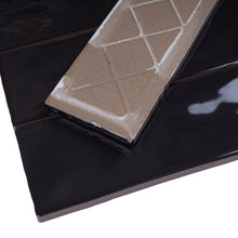 BO-NO-SW38- BORGO 2.6x7.9 Black Polished Porcelain Subway Tile Wall Floor Tile