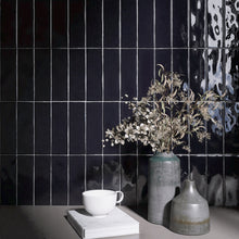 BO-NO-SW38- BORGO 2.6x7.9 Black Polished Porcelain Subway Tile Wall Floor Tile