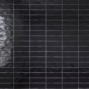BO-NO-SW38- BORGO 2.6x7.9 Black Polished Porcelain Subway Tile Wall Floor Tile