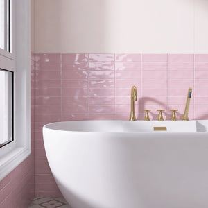 BO-PI-SW38- BORGO 2.6x7.9 Pink Polished Porcelain Subway Tile