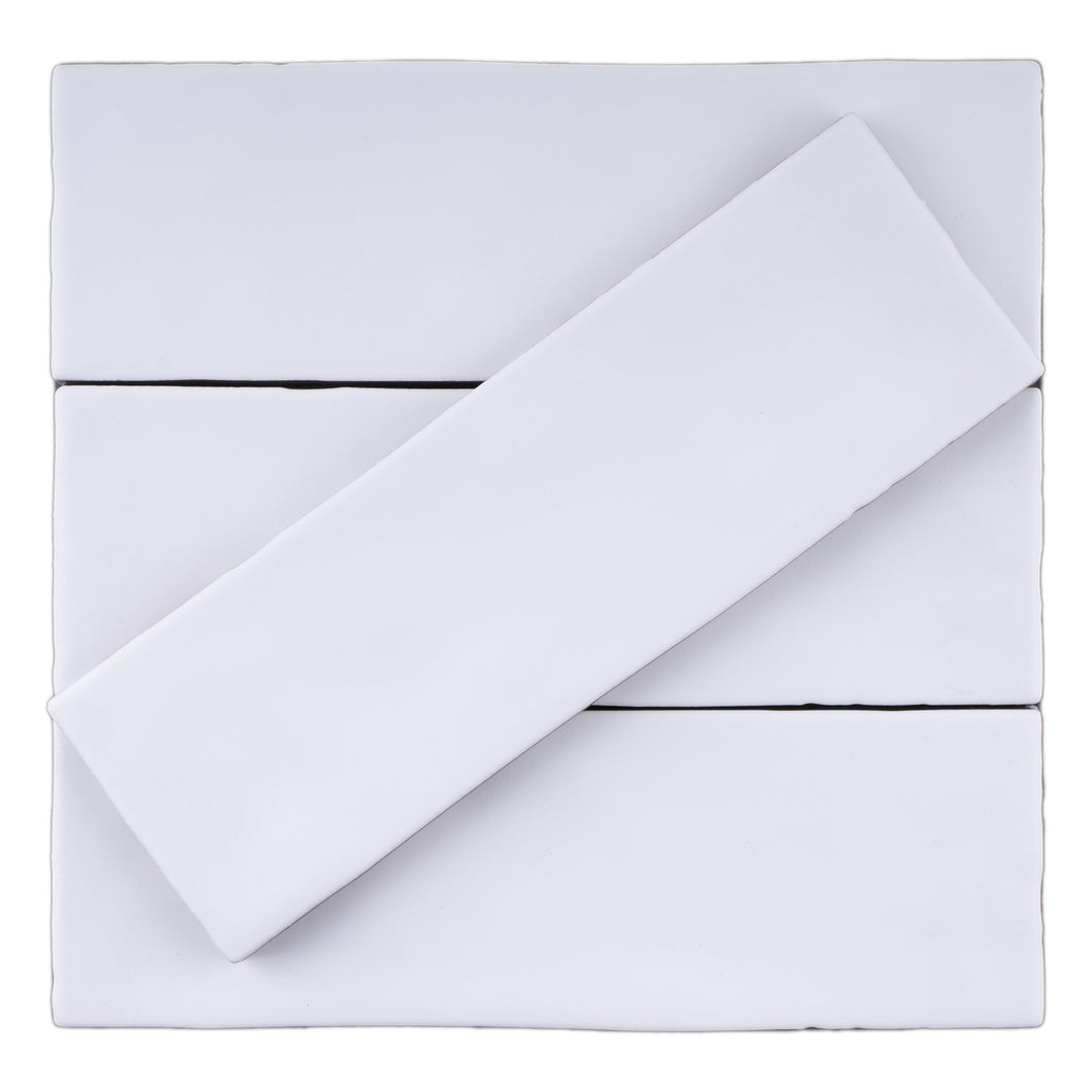 BO-WH-SW38M- BORGO 2.6x7.9 White Matte Finish Porcelain Subway Tile Wall and Floor Tile