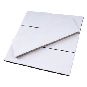 BO-WH-SW38M- BORGO 2.6x7.9 White Matte Finish Porcelain Subway Tile Wall and Floor Tile