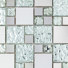 TBSSG-01 Modern Cobble Stainless Steel With Silver Glass Mosaic Tile