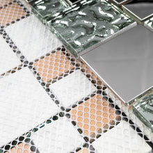 TBSSG-01 Modern Cobble Stainless Steel With Silver Glass Mosaic Tile