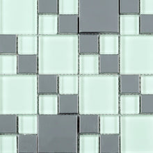 TBSSG-02 Modern Cobble Stainless Steel With White Glass Mosaic Tile