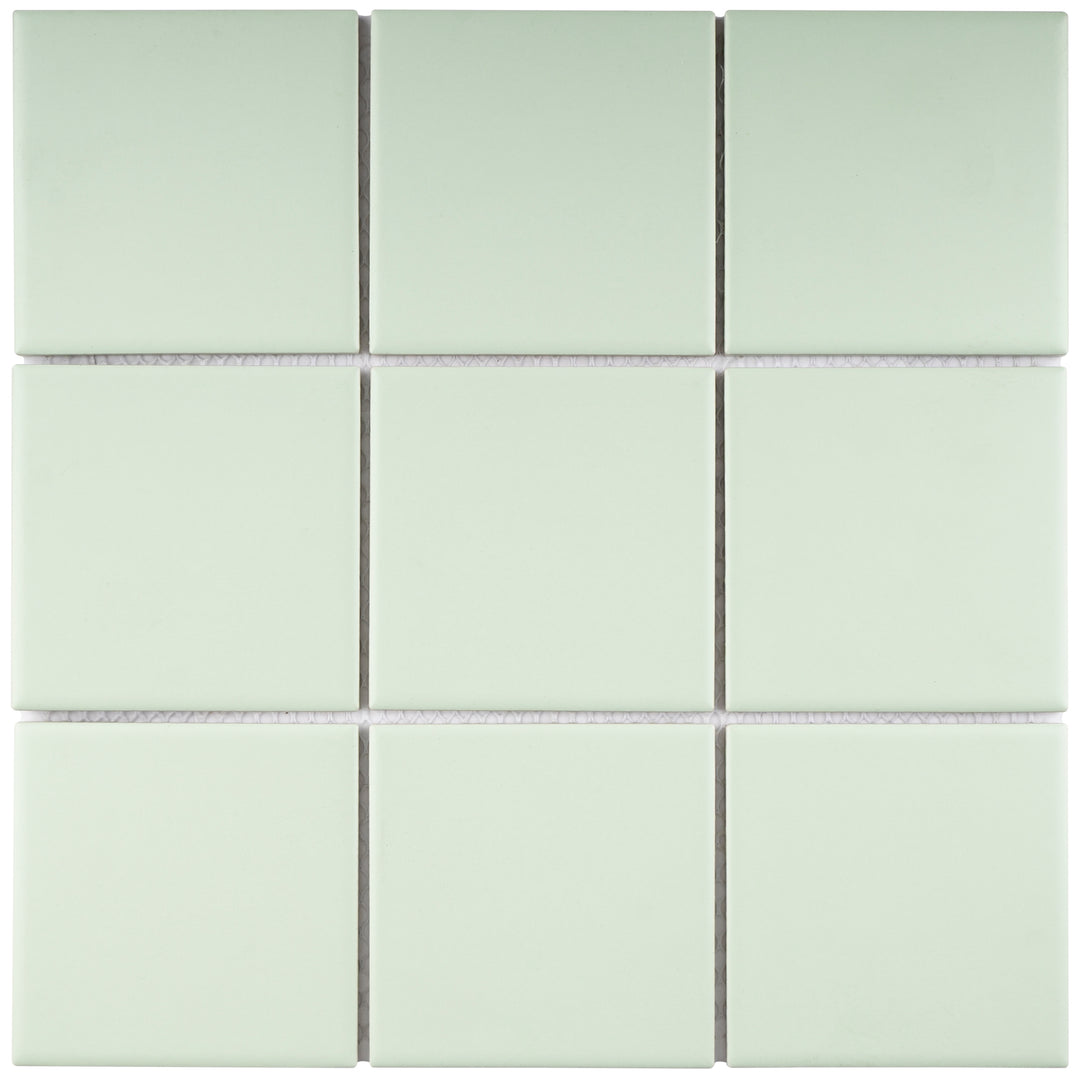 TPMG10 4x4 Powder Green Porcelain Tile Square Mint Porcelain Mosaic Tile Tile Generation