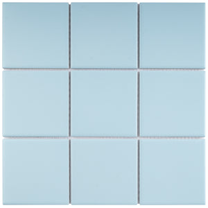 TPMG-11 4x4 Square Powder Blue Porcelain Mosaic Tile (Matt)