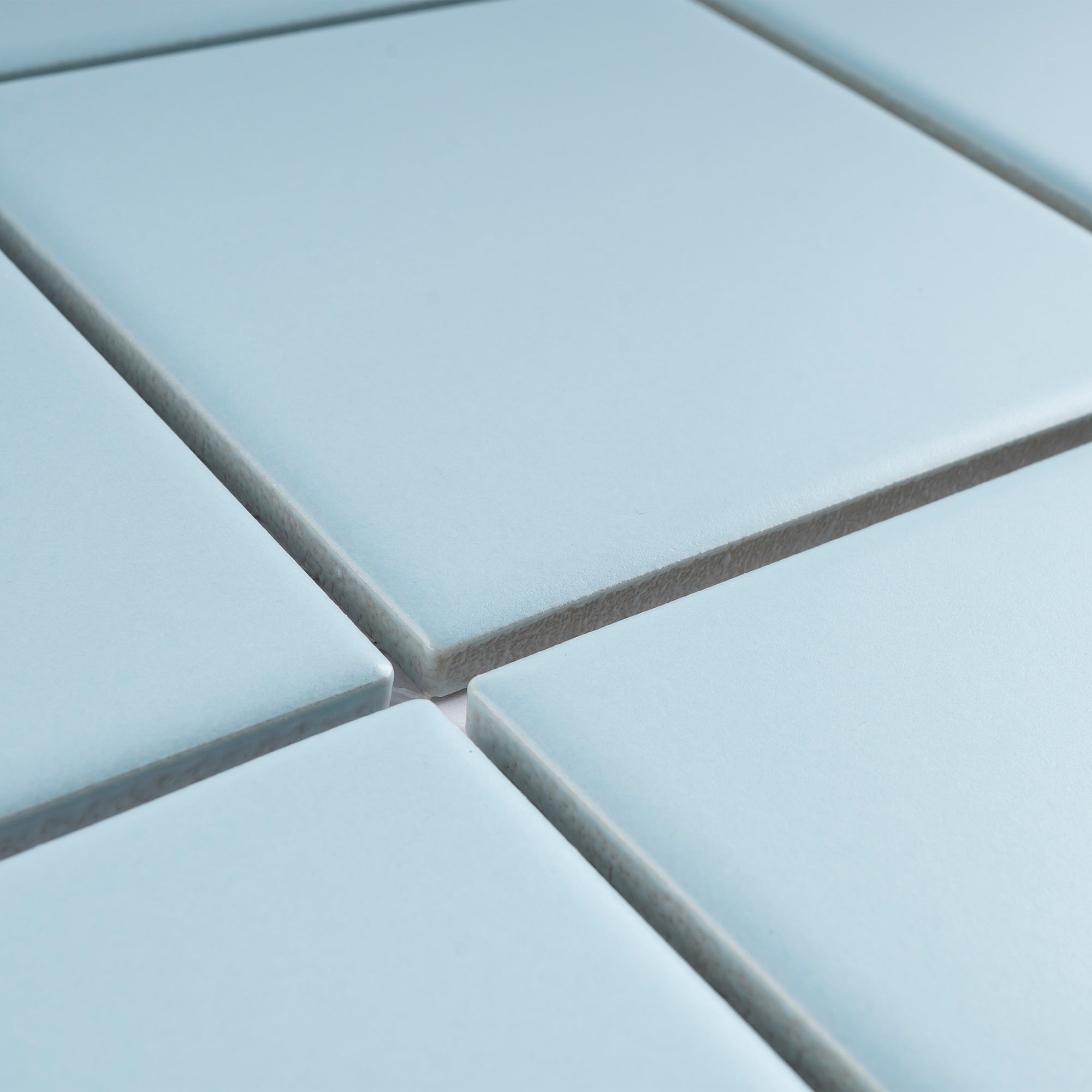 Rectangular Powder Blue Tile TPMG-11 4x4 Powder Blue Porcelain Tile - Square Blue Porcelain Mosaic ...