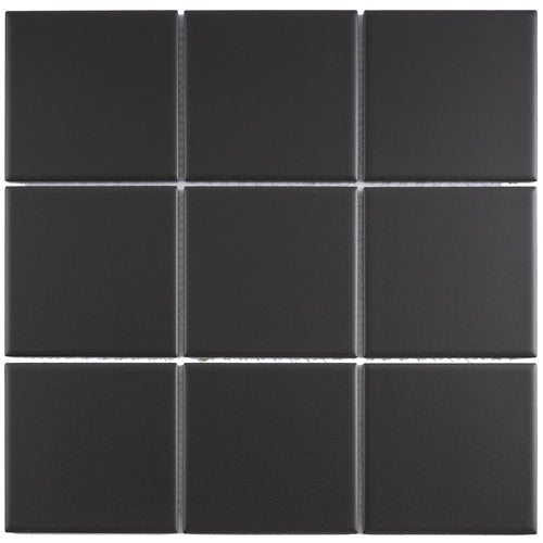 TPMG-13 4x4 Square Dark Grey Porcelain Mosaic Tile (Matt)