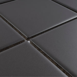 TPMG-13 4x4 Square Dark Grey Porcelain Mosaic Tile (Matt)