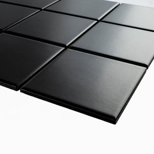 TPMG-14 4x4 Square Black Porcelain Mosaic Tile (matt)