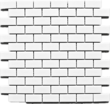 TPMG-15 White 1x2 Brick Porcelain Mosaic Tile (matt)