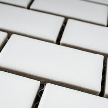 TPMG-15 White 1x2 Brick Porcelain Mosaic Tile (matt)