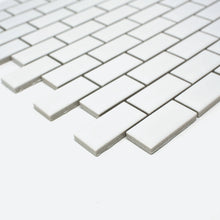 TPMG-15 White 1x2 Brick Porcelain Mosaic Tile (matt)