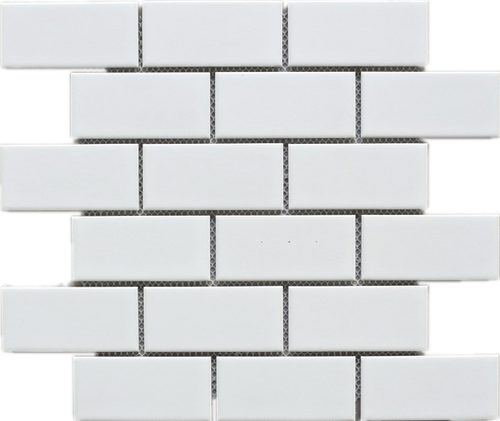 TPMG-16 White 2x4 Brick Porcelain Mosaic Tile (Matt)