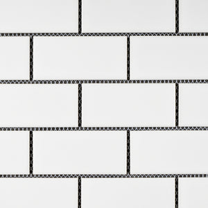 TPMG-16 White 2x4 Brick Porcelain Mosaic Tile (Matt)