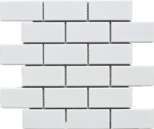 TPMG-16 White 2x4 Brick Porcelain Mosaic Tile (Matt)