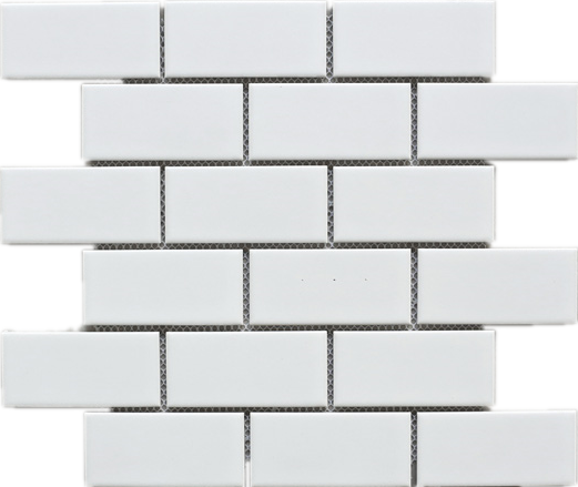 TPMG-16 White 2x4 Brick Porcelain Mosaic Tile (Matt)