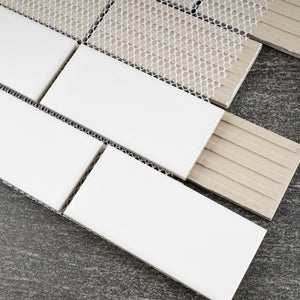 TPMG-16 White 2x4 Brick Porcelain Mosaic Tile (Matt)