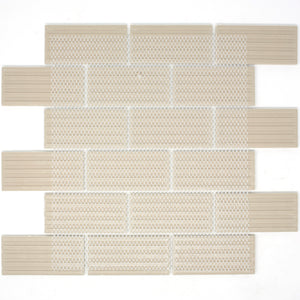 TPMG-16 White 2x4 Brick Porcelain Mosaic Tile (Matt)