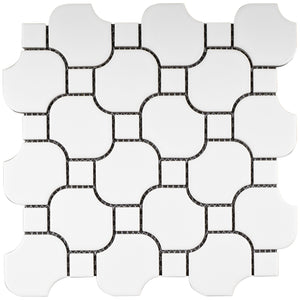 TPMG-17 White Pinwheel Porcelain Mosaic Tile (matt)