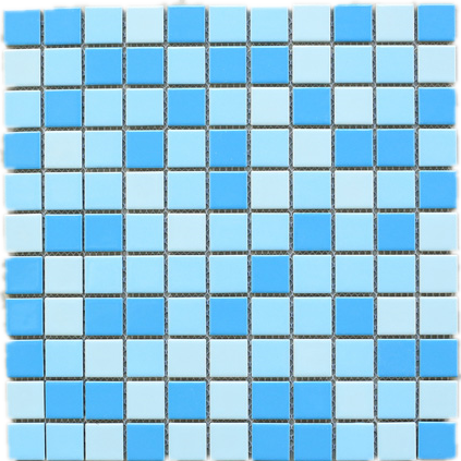 TPMG-19 1x1 Creamy Blue Square Porcelain Mosaic Tile Pool tile