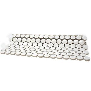 TPMG-01 3/4" White Penny Round Porcelain Mosaic Tile (Matt)