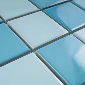 TPMG-21 Creamy Blue 2x2 Square Porcelain Mosaic Tile Pool Tile