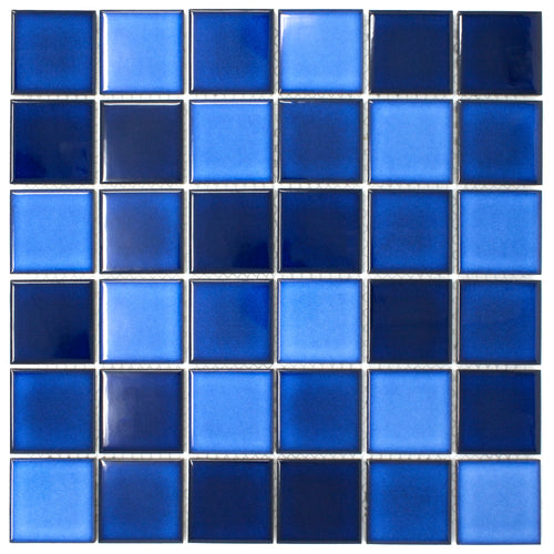 TPMG-22 2x2 Navy Blue Square Porcelain Mosaic Tile Pool Tile