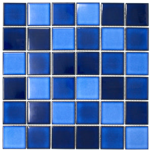 TPMG-22 2x2 Navy Blue Square Porcelain Mosaic Tile Pool Tile