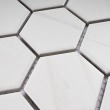 TPMG-24 2 x 2 Hexagon White Carrara Porcelain Mosaic Tile Sheet (Satin)