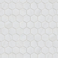 TPMG-24 2 x 2 Hexagon White Carrara Porcelain Mosaic Tile Sheet (Satin)