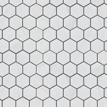 TPMG-24 2 x 2 Hexagon White Carrara Porcelain Mosaic Tile Sheet (Satin)