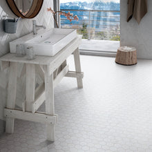 TPMG-24 2 x 2 Hexagon White Carrara Porcelain Mosaic Tile Sheet (Satin)