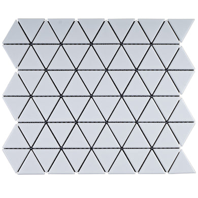 TPMG-25 1.5x1.5 Triangle White Porcelain Mosaic Tile Backsplash (SATIN)