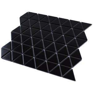 TPMG-26 1.5x1.5 Triangle Black Porcelain Mosaic Tile Backsplash (SATIN)