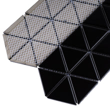 TPMG-26 1.5x1.5 Triangle Black Porcelain Mosaic Tile Backsplash (SATIN)