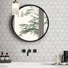 TPMG-27 4 x 4 Hexagon White Carrara Porcelain Mosaic Tile Backsplash (Satin)