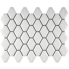 TPMG-07 3D White Diamond Porcelain Mosaic Tile -Kitchen and Bath Backsplash Wall and Floor Tile